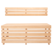 Esempio di composizione di kit DIY con panche, poggiaschiena e pavimento per sauna in legno di abete