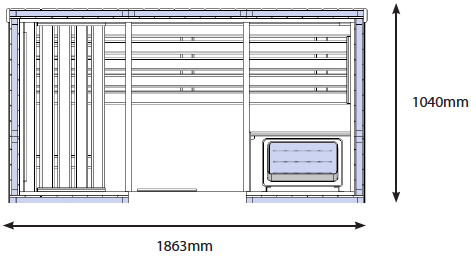 D1530 Home Traditional Sauna Cabin Technical Drawing