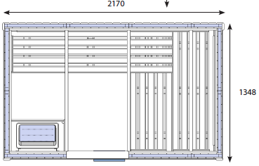 D2035 Home Traditional Sauna Cabin Technical Drawing