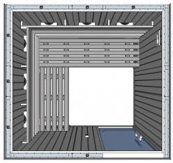 IR2525 L 4 person Home Infrared Sauna Technical Drawing 