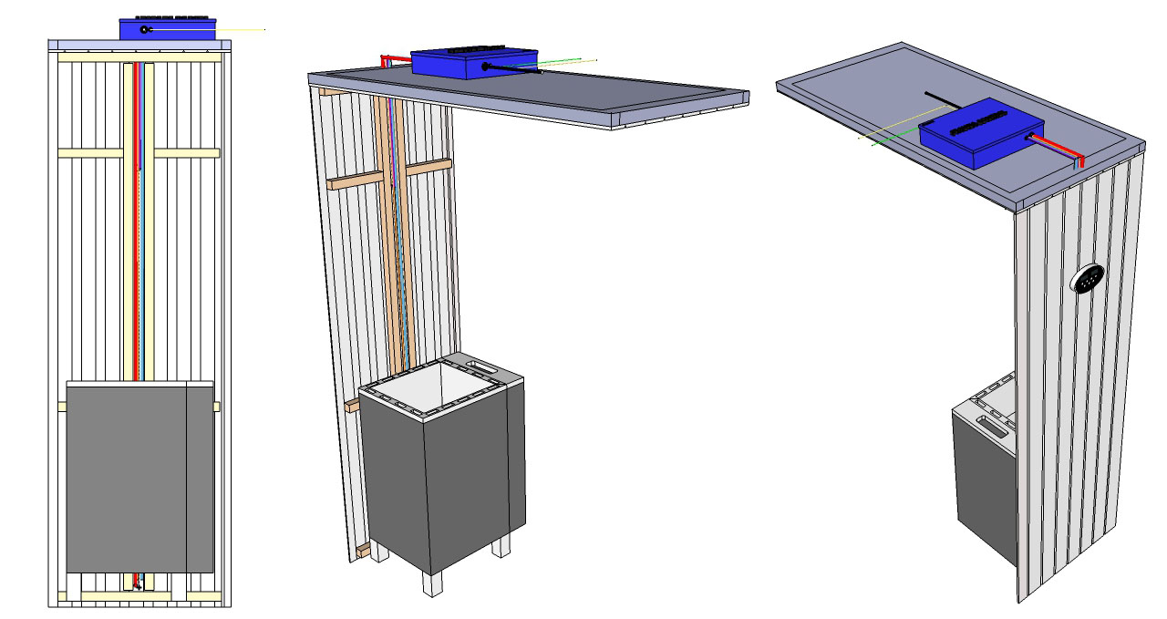 V2025 - Cabina de sauna finlandesa Vision para 2 Personas con madera  Hemlock, Abachi y dos paredes de cristal ahumado