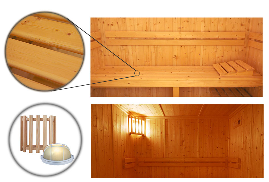 Illuminazione interna della cabina sauna Oceanic Celebration con spotlight resistenti al calore