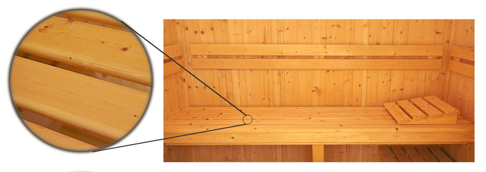 Caraterísticas da versão Celebration das cabines de sauna Oceanic finlandesas