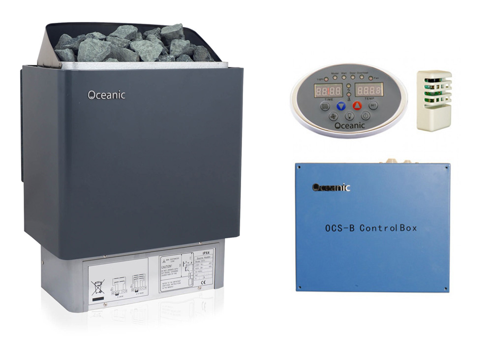 Calentador de sauna Nordex 6,0 kw con el control externo K1-next para 220/240V y 400V 