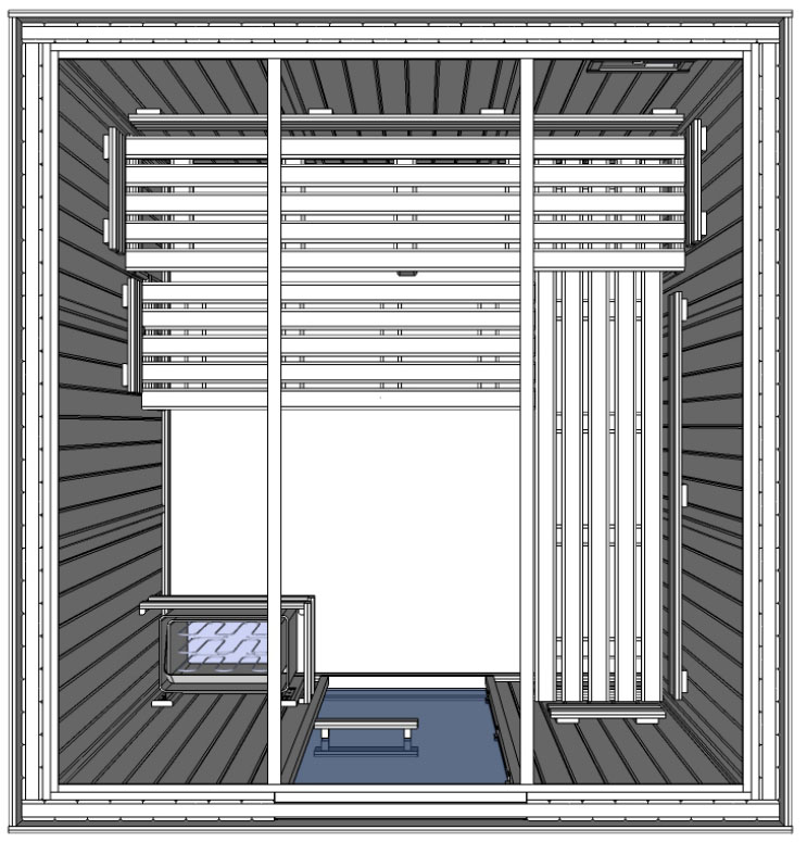 Cabina de sauna comercial Light Duty OCS3030, para 5 personas, Oceanic Saunas