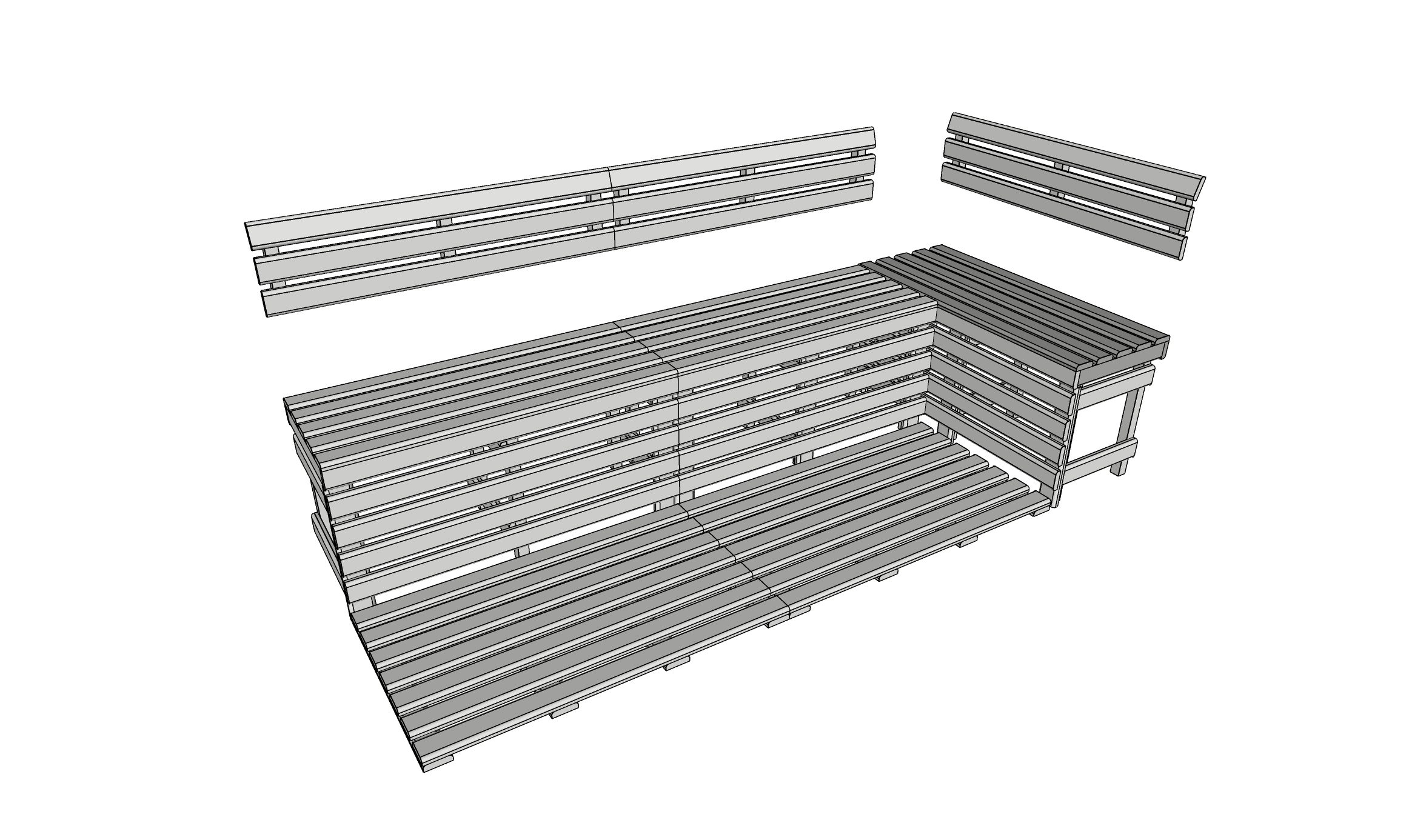 Combinar varios bancos de sauna - Bancos modulares para sauna