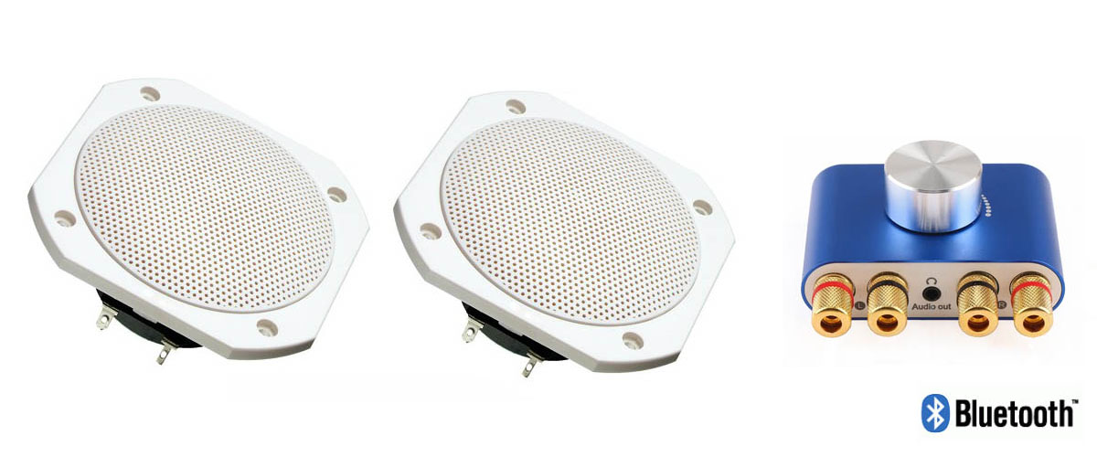 Altavoces para sauna, resistentes hasta 120ºC y al agua IP65, Bluetooth