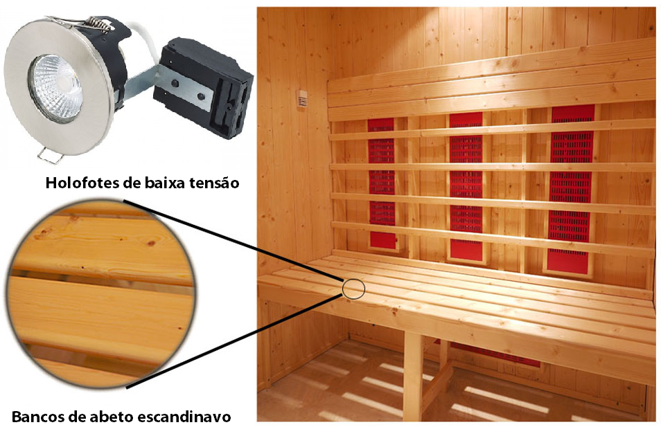 Caraterísticas da versão Celebration das cabines de sauna Oceanic de infravermelhos