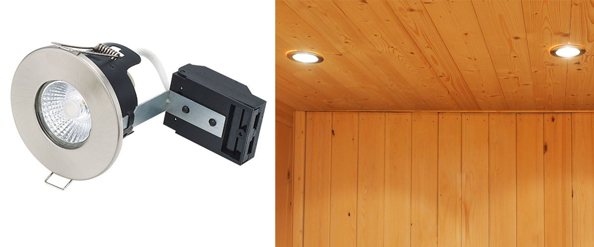Sauna 12v fire rated down lights white 
